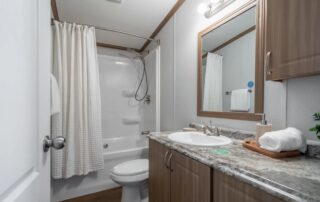 Second bathroom with a tub and shower and a single vanity